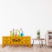 Cassettiera multiuso Alexandra House Living Giallo Legno di abete Legno MDF 40 x 50 x 120 cm