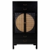 Cupboard Alexandra House Living Black Rattan Fir wood MDF Wood 40 x 135 x 70 cm