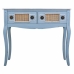 Konsolentisch mit Schubladen Alexandra House Living Blau Rattan Tannenholz Holz MDF 33 x 77 x 90 cm