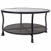 Mesa de Centro Alexandra House Living Preto Metal Vidro 85 x 45 x 85 cm