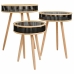 Set of 3 tables Alexandra House Living Musta Puu Bambu