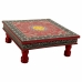 Tavolo aggiuntivo Alexandra House Living Rosso Alluminio Legno MDF 38 x 14 x 38 cm