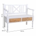 Banc Alexandra House Living Blanc Naturel Bois Bois d'épicéa 48 x 87 x 104 cm Avec tiroirs