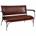 Bench Alexandra House Living Brown Leather Metal Iron 62 x 75 x 112 cm