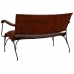 Bench Alexandra House Living Brown Leather Metal Iron 62 x 75 x 112 cm