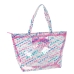 Bolsa Mulher Barbie Logomania Transparente Rosa Claro 54 x 35 x 17 cm