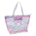 Bolsa Mulher Barbie Logomania Transparente Rosa Claro 54 x 35 x 17 cm