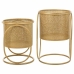 Set de Maceteros Alexandra House Living Oro Metal Hierro 26 x 178 x 26 cm 2 Piezas