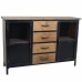 Credenza Alexandra House Living Nero Naturale Metallo Legno di abete 34 x 82 x 120 cm