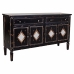 Credenza Alexandra House Living Nero Metallo Vetro Legno di abete 38 x 80 x 140 cm