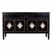 Credenza Alexandra House Living Nero Metallo Vetro Legno di abete 38 x 80 x 140 cm