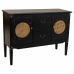 Credenza Alexandra House Living Nero Rattan Legno di abete 40 x 78 x 106 cm