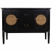 Credenza Alexandra House Living Nero Rattan Legno di abete 40 x 78 x 106 cm