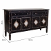 Credenza Alexandra House Living Nero Metallo Vetro Legno di abete 38 x 80 x 140 cm