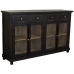 Sideboard Alexandra House Living Black Wood Glass 40 x 100 x 160 cm