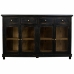 Buffet Alexandra House Living Noir Bois verre 40 x 100 x 160 cm