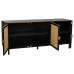 Credenza Alexandra House Living Nero Naturale Rattan Legno di paulownia 45 x 86 x 165 cm