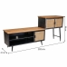 Anrichte Alexandra House Living Braun Schwarz Grau Eisen Rattan Tannenholz 42 x 90 x 202 cm