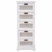 Chest of drawers Alexandra House Living White Cane Paolownia wood MDF Wood 29 x 91 x 35 cm