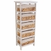 Cassettiera Alexandra House Living Bianco Stoffa Giacinto d'acqua Legno di paulownia 25 x 88 x 35 cm