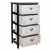 Cassettiera Alexandra House Living Bianco Nero Legno di paulownia 29 x 73 x 40 cm