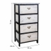 Cassettiera Alexandra House Living Bianco Nero Legno di paulownia 29 x 73 x 40 cm