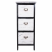 Cassettiera Alexandra House Living Bianco Nero Legno di paulownia 32 x 63 x 26 cm