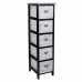 Cassettiera Alexandra House Living Bianco Nero Legno di paulownia 32 x 98 x 26 cm