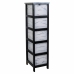 Cassettiera Alexandra House Living Bianco Nero Legno di paulownia 32 x 98 x 26 cm