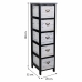 Cassettiera Alexandra House Living Bianco Nero Legno di paulownia 32 x 98 x 26 cm