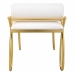 Banqueta Alexandra House Living Ouro Espuma Ferro Madeira MDF 49 x 53 x 112 cm