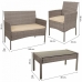 Tafelset met 2 fauteuils Alexandra House Living Grijs 4 Onderdelen