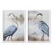 Cadre Home ESPRIT Bleu Blanc Oiseau Oriental 50 x 2,5 x 70 cm (2 Unités)