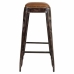 Stool Alexandra House Living Brown Black Leather Iron 40 x 75 x 40 cm