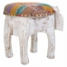 Sgabello Alexandra House Living Bianco Legno di mango Tessuto 51 x 37 x 36 cm Elefante