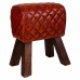 Tabouret Alexandra House Living Marron Cuir Bois de manguier 51 x 30 x 41 cm