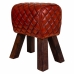 Tabouret Alexandra House Living Marron Cuir Bois de manguier 51 x 30 x 41 cm