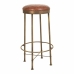 Stool Alexandra House Living Brown Leather Brass Iron 41 x 82 x 41 cm