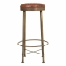 Stool Alexandra House Living Brown Leather Brass Iron 41 x 82 x 41 cm