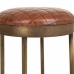 Stool Alexandra House Living Brown Leather Brass Iron 41 x 82 x 41 cm