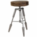 Stool Alexandra House Living Brown Leather Metal Iron 39 x 55 x 39 cm