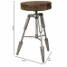 Stool Alexandra House Living Brown Leather Metal Iron 39 x 55 x 39 cm