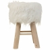 Tabouret Alexandra House Living Blanc Tissu Peluche Bambou Pin Éponge Bois MDF 32 x 44 x 32 cm