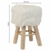 Tabouret Alexandra House Living Blanc Tissu Peluche Bambou Pin Éponge Bois MDF 32 x 44 x 32 cm