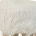 Tabouret Alexandra House Living Blanc Tissu Peluche Bambou Pin Éponge Bois MDF 32 x 44 x 32 cm