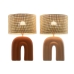 Bureaulamp Home ESPRIT Mosterd Terra cotta 22 x 22 x 38 cm (2 Stuks)