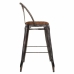 Stool Alexandra House Living Brown Black Leather Iron 53 x 105 x 49 cm