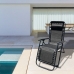 Marbueno Transat Pliante Acier Avec Coussin Jardin et Piscine 90X66X108 cm Gravité Zéro Noire 10006