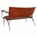 Bench Alexandra House Living Leather Iron Mango wood 71 x 76 x 127 cm