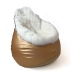 Pouf GO GIFT Blanc Or Oxford tejido antidesgarros